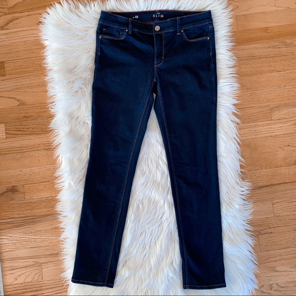 WHBM Dark Wash Slim Classic Rise Jeans